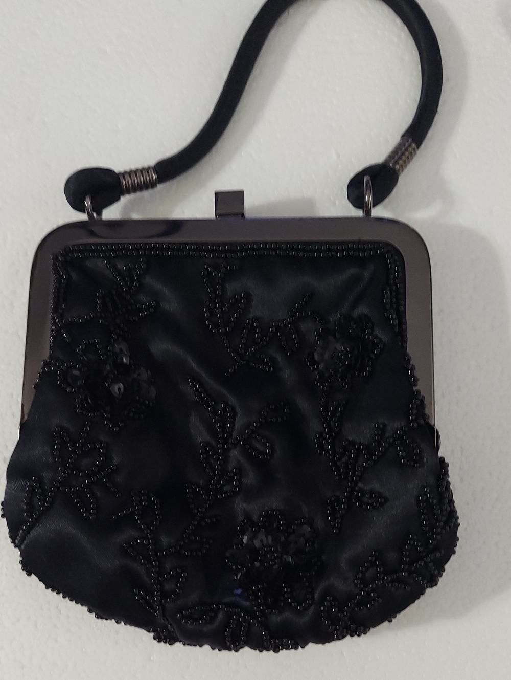 Elegant Black Beaded Evening Bag